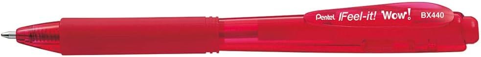 Pentel BX440 Feel-it! Wow! Pix, 1,0 mm, rosu, pachet de 12
