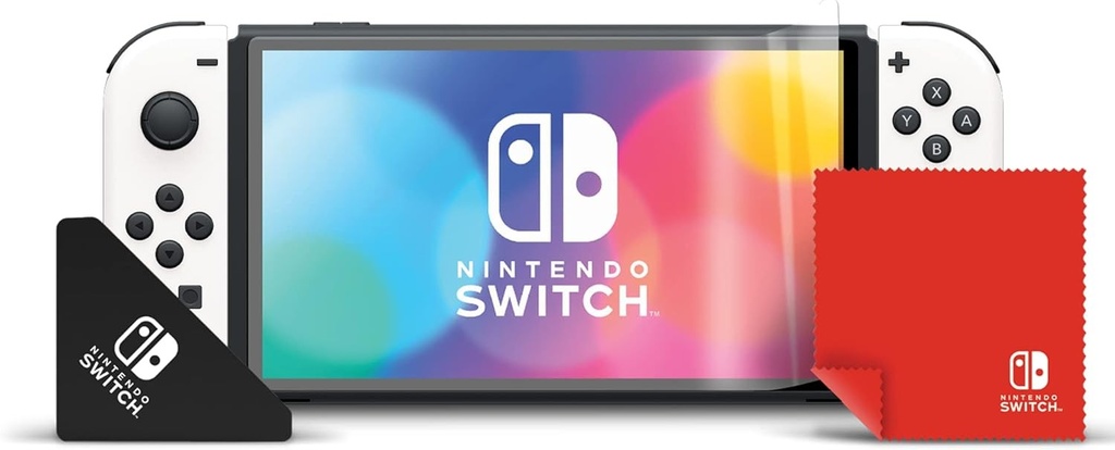 Kit de protectie multi-ecran PDP Gaming: include carpa de curatare, aplicator si 2 protectoare de ecran HD pentru Nintendo Switch OLED