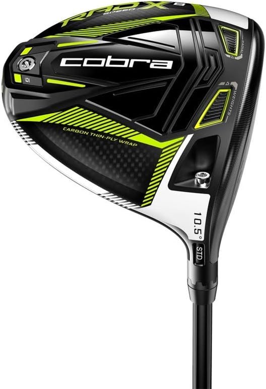 Cobra Golf 2021 Radspeed XB Driver Gloss Black-Turbo Yellow (mana stanga barbati, Fujikura Motore XF3, Reg Flex, 9)