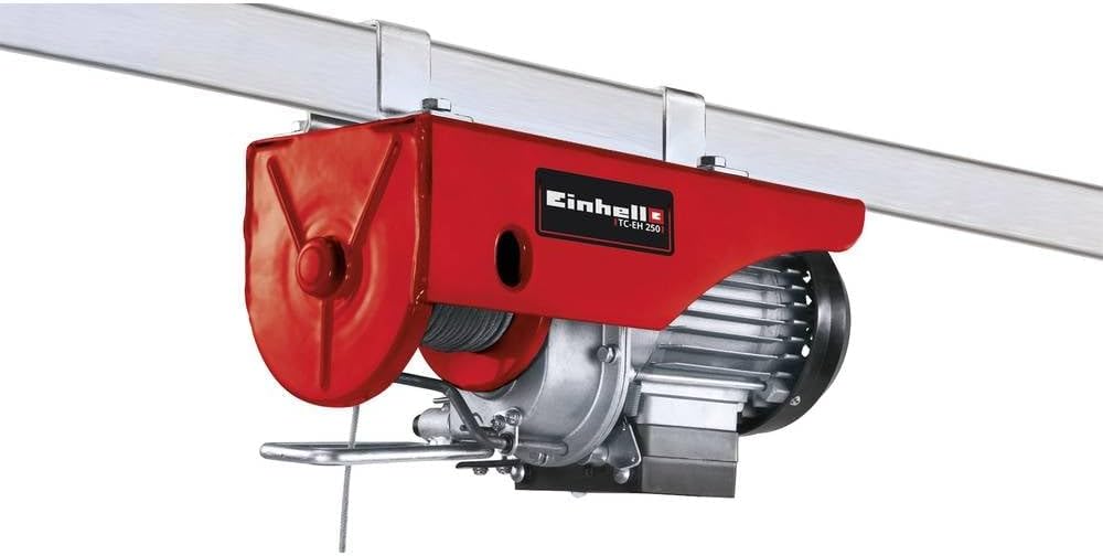 Troliu Einhell TC-EH 250 (230 V, capacitate de încărcare cu rolă de ghidare 250 kg, 500 W, înălțime butuc 11,5 m, cablu de sârmă de 12 m)
