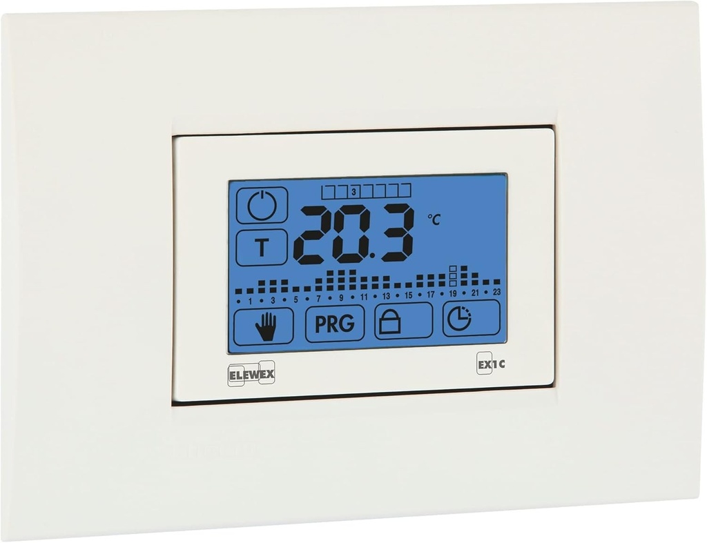 VEMER VE770100 EX.1C - Cronotermostat electronic incorporat pentru centrale, afisaj cu ecran tactil, programare saptamanala, alimentat cu baterie, alb/gri antracit