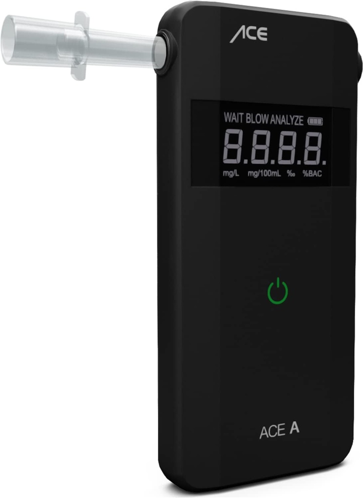 ACE A Alkotester - tester digital de alcool/peroxid - etilotest cu senzor electrochimic și funcționare cu 1 buton