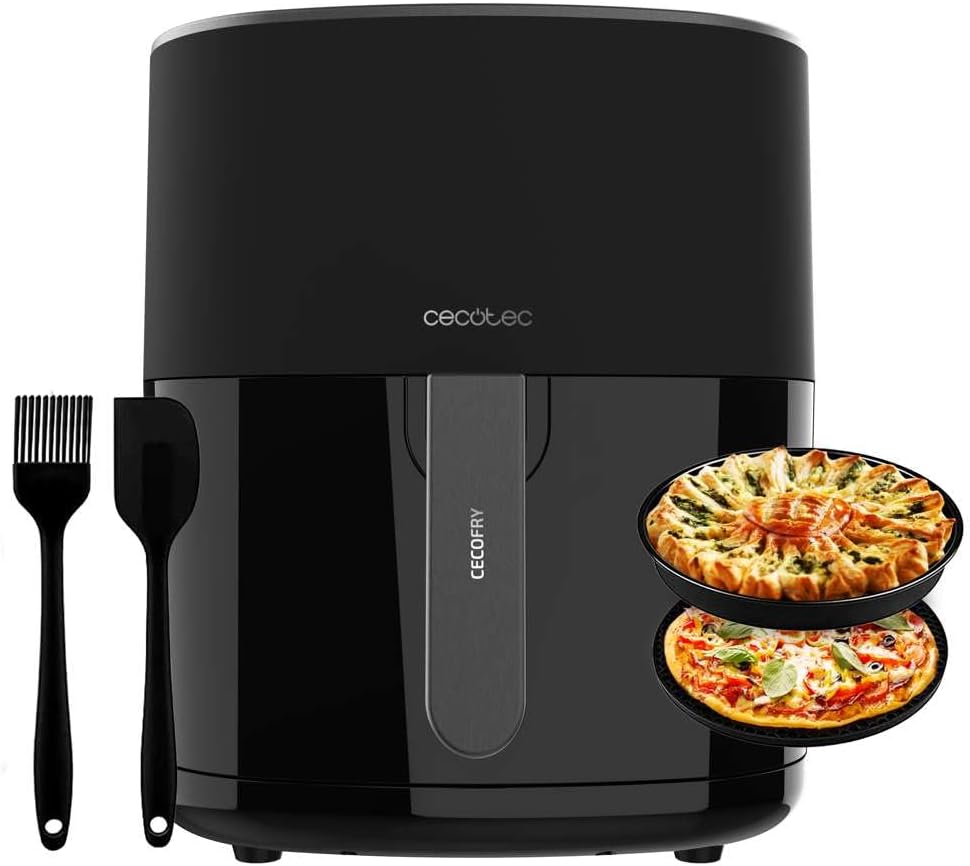 Cecotec Cecofry Fantastik 5500 Pachet 5.5L Friteuză cu aer fără ulei. 1500W, Oțel inoxidabil, 9 meniuri, Tehnologie Perfect Cook, 80-200ºC, Timp reglabil, Include pachet de accesorii.