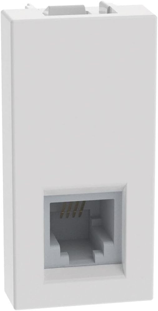 BTICINO MatixGO Conector pentru internet, date si telefonie 1 modul Alb JW4258RJ11 Conector RJ11, conexiune tip K10, pentru transmisie de date sau telefonie