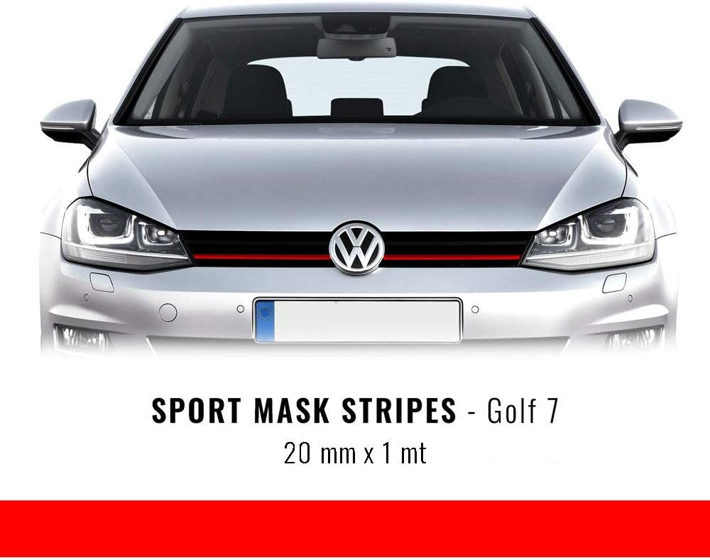 4R Quattroerre.it Benzi adezive pentru Golf 7, roșu, pachet de 1, 20 mm x 1 MT