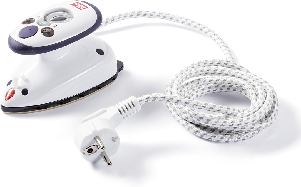 Prym 611915 mini fier de călcat cu abur, alb, pachet de 1