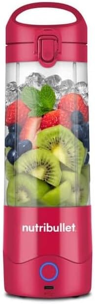 Blender portabil Nutribullet ușor, 475 ml Tritan fără BPA, mini blender, lamă din oțel inoxidabil cu 4 grile, blender multifuncțional, încărcător USB-C, 15+ cicluri de amestecare, NBP003MA, magenta