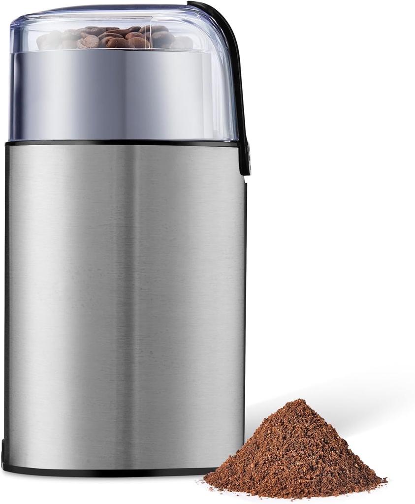 Rasnita electrica de cafea din otel inoxidabil Amazon Basics