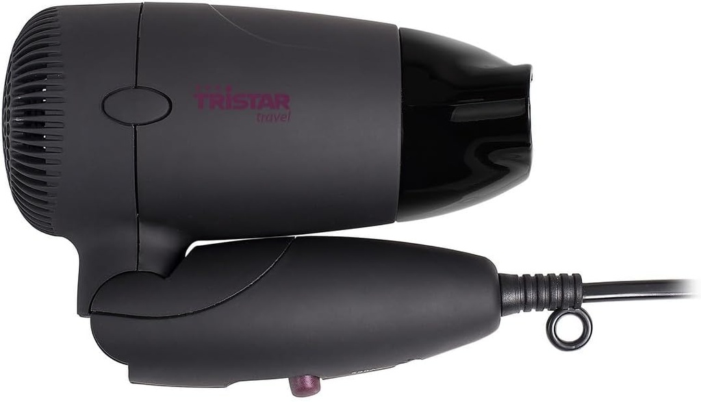 Uscător de păr Tristar HD-2359 cu mâner pliabil - Dimensiune compactă - Convenabil pentru călătorie - 1200 W - cablu de 1,7 m - Tensiune dublă pentru utilizare în întreaga lume - 2 setări de viteză