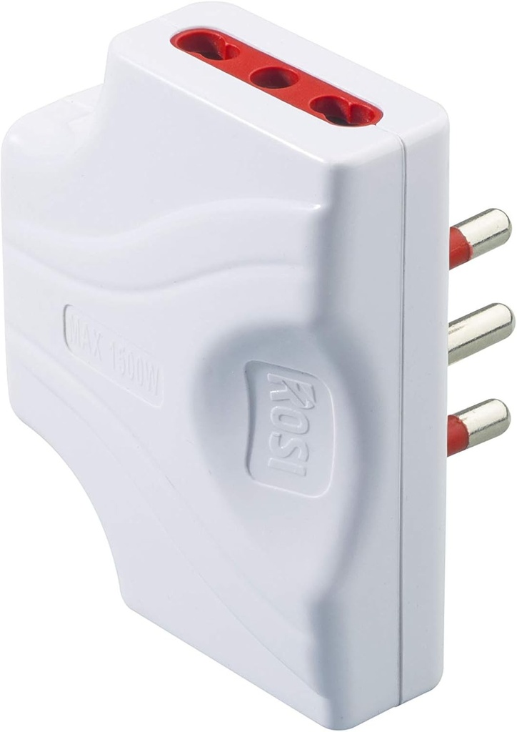 Triplu extra-plat 10/16A alb