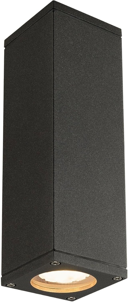 SLV THEO SUS/JOS | Iluminat pentru gradini, terase, fatade, pereti case, zone de intrare, lumini de exterior, spoturi de exterior, spoturi LED | IP44, antracit, patrat, 2xGU10
