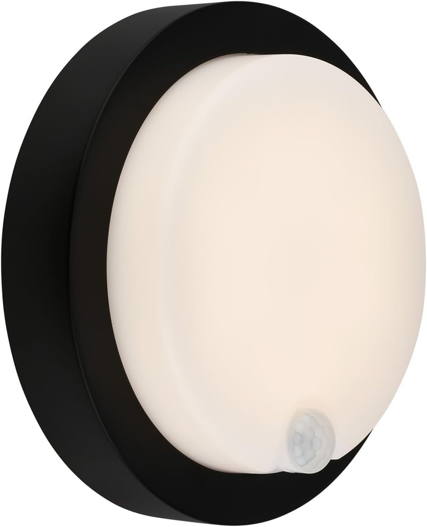 BRILONER - Lampă de exterior cu detector de mișcare, Lampă de perete cu baterie, Lampă cu baterie, Lumină albă caldă, Negru, 170x55 mm (DxH)