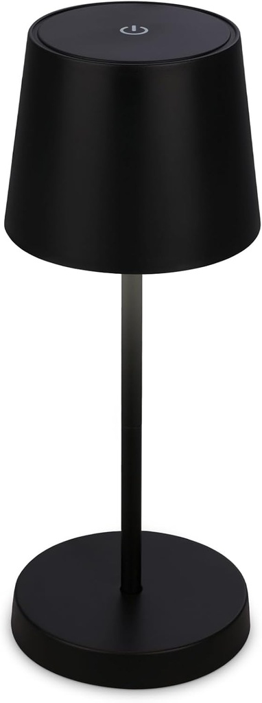 BRILONER – Lampă de masă LED fără fir, Lampă de noptieră reglabilă Touch, Lampă de birou, Lampă de lectură, Lampă de masă pentru exterior și interior, USB-C, Lampă de camping, lumină albă caldă, negru