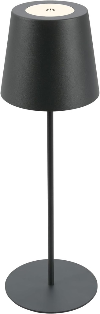 BRILONER - Lampă de masă LED fără fir cu atingere, reglabilă în trepte, reglabilă pe înălțime, lampă de noptieră, lampă de citit, lampă de camping, lampă de masă, lampă cu baterie, lampă de exterior, 36 x 10,5 cm, antracit