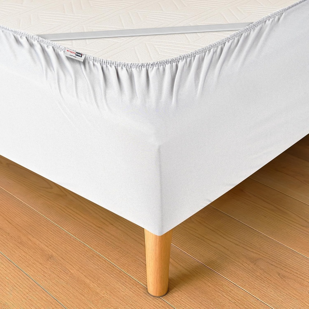 WRAPPYBAG 180 x 200 Husa de pat din bumbac cu elastice - Renovati si modernizati-va vechea baza de pat - Culoare alba - 6 dimensiuni disponibile