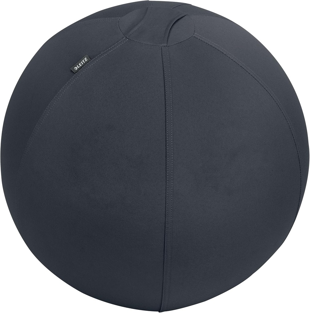 Leitz Ergo Active Seat Ball cu funcție anti-răsturnare, alternativă ergonomică la un scaun de birou, minge de exerciții, 55 cm diametru, husă din material, pentru birou sau birou acasă, seria Ergo, gri închis, 65410089