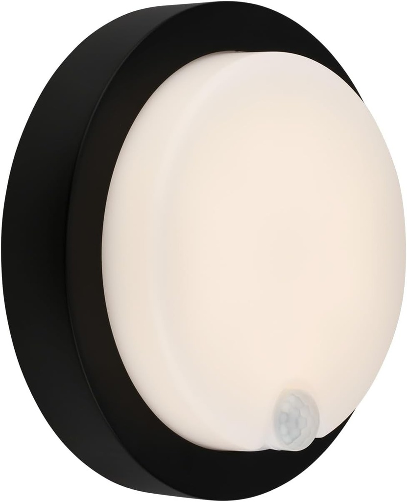 BRILONER - Lampa de exterior cu detector de miscare, Lampa de perete cu baterie, Lampa cu baterie, Lumina alba calda, Negru, 170x55 mm (DxH)