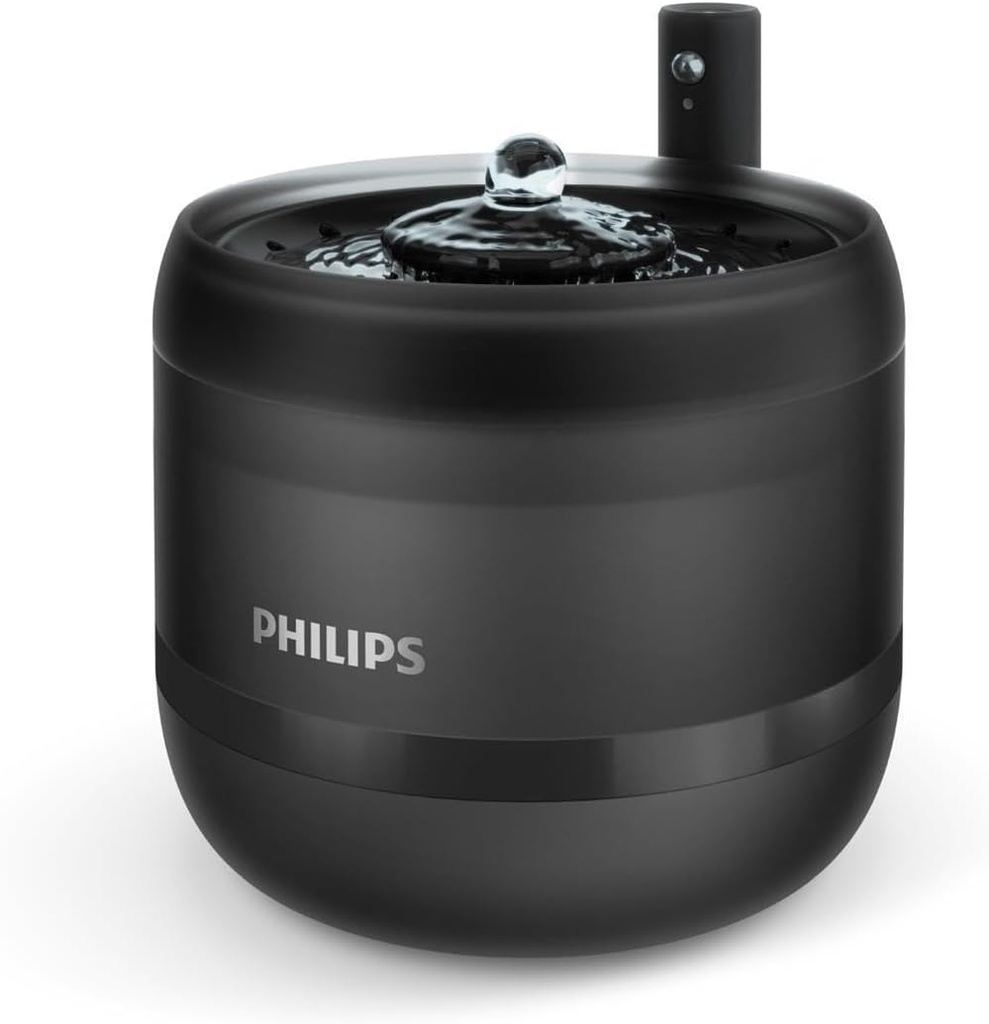 Fântână pentru pisici Philips din seria Pet, Fântână inteligentă de băut, Protecție împotriva scurgerilor, Monitorizare reîncărcare, Activare mișcare, Silențios (<38dB), Filtru cu 4 straturi, Capacitate 2,2 l (PAW3210/02)