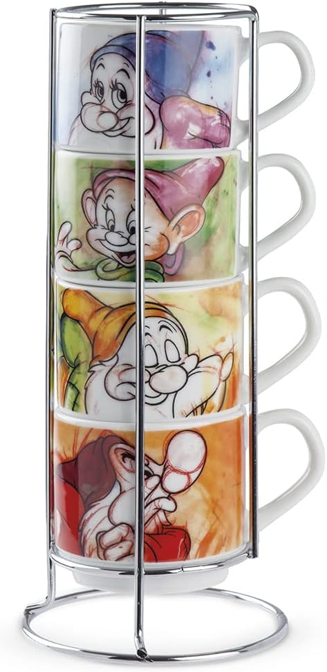 Egan Set 4 cesti de cafea ML 80 7 pitici + suport metalic, 133002