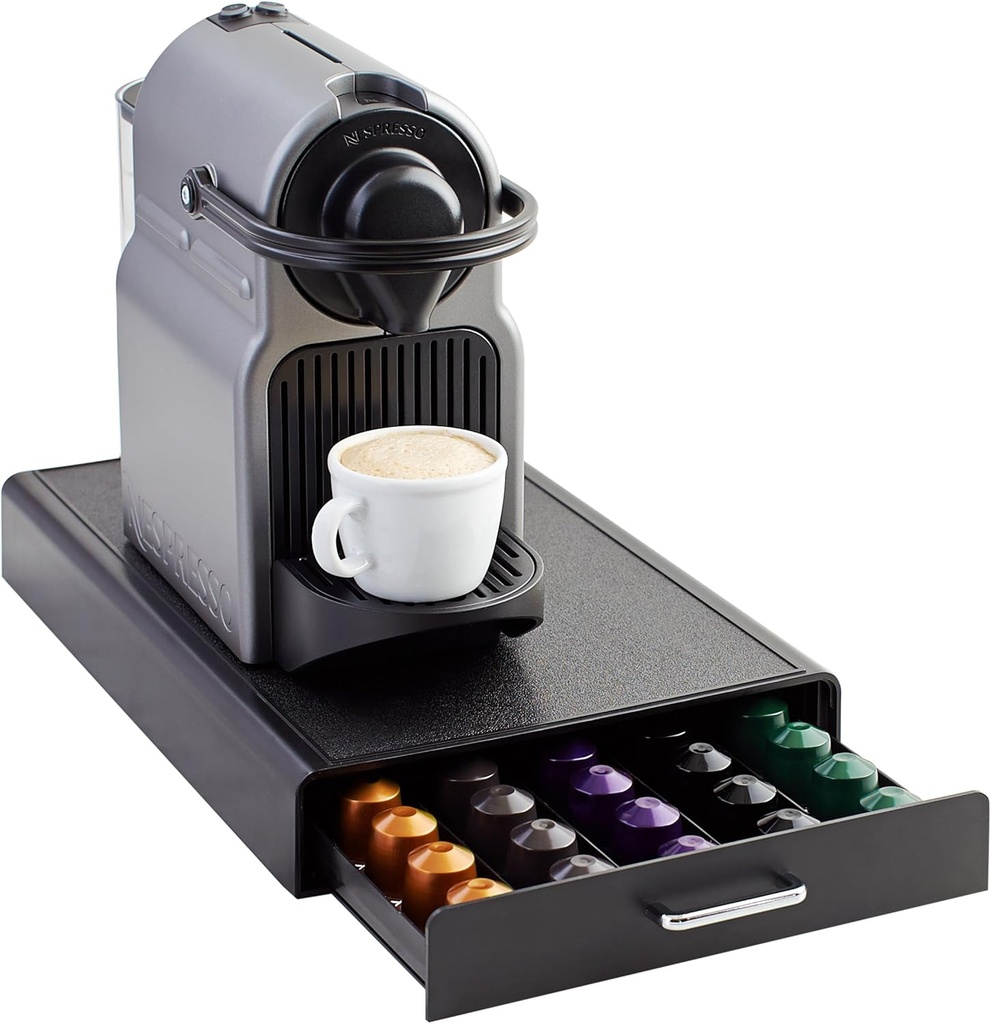 Amazon Basics - 1 sertar de capsule pentru Nespresso Originalline, capacitate: 50 de capsule, negru