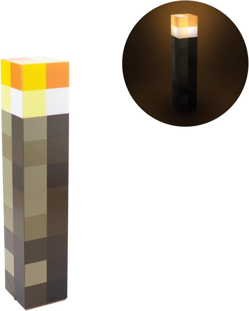 Lanternă Minecraft - cu licență oficială, 2 moduri de lumină, 2 utilizări, funcționează cu baterie, cadou pentru jucători