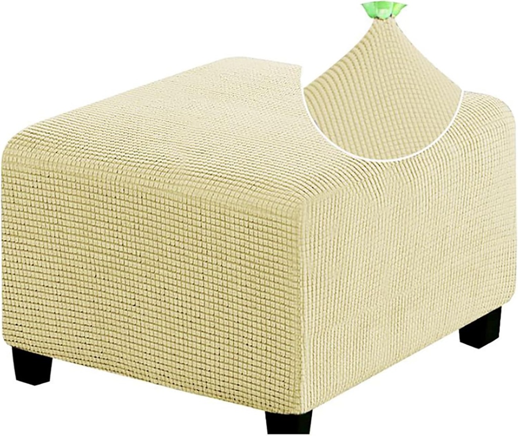 Husă pentru scaun, husă elastică jacquard pentru scaun pentru picioare, cu huse elastice pentru scaun pentru picioare, rezistentă la praf, detașabilă, lavabilă pentru suport pentru picioare, gri închis