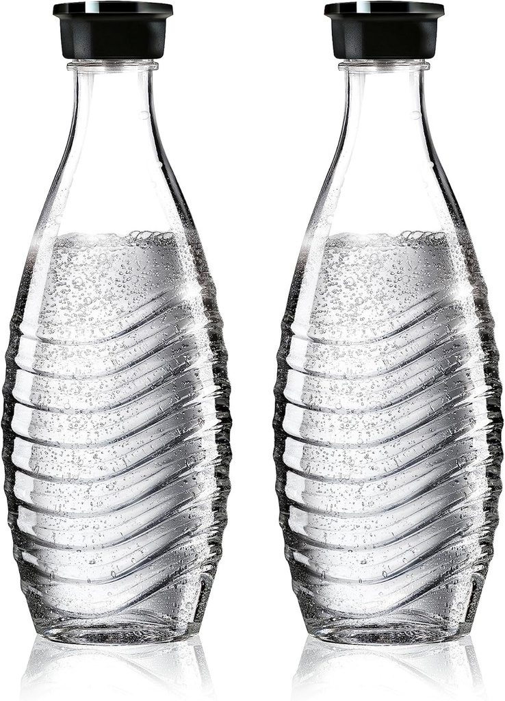 Carafa din sticla SodaStream 0,8L CRYSTAL | Se poate spăla vase | Compatibil cu Crystal & Penguin | Design elegant | pachet de 2