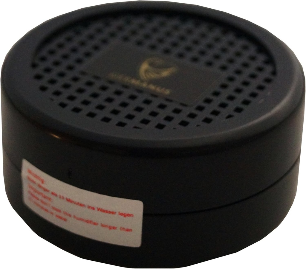 Umidificator cu umidificator GERMANUS negru pentru trabucuri, tutun, tutun pentru pipa si tutun pentru tigari