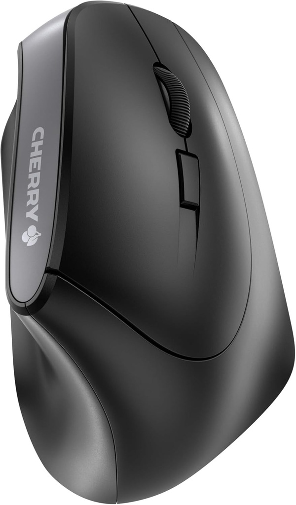 CHERRY MW 4500, Mouse vertical ergonomic pentru dreptaci, fara fir (2,4 GHz), rezolutie reglabila pe 3 niveluri de pana la 1200 dpi, functioneaza cu baterie, S
