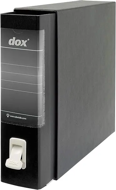 Dosar Esselte Dox 1 Class Box cu parghie, A4. Negru