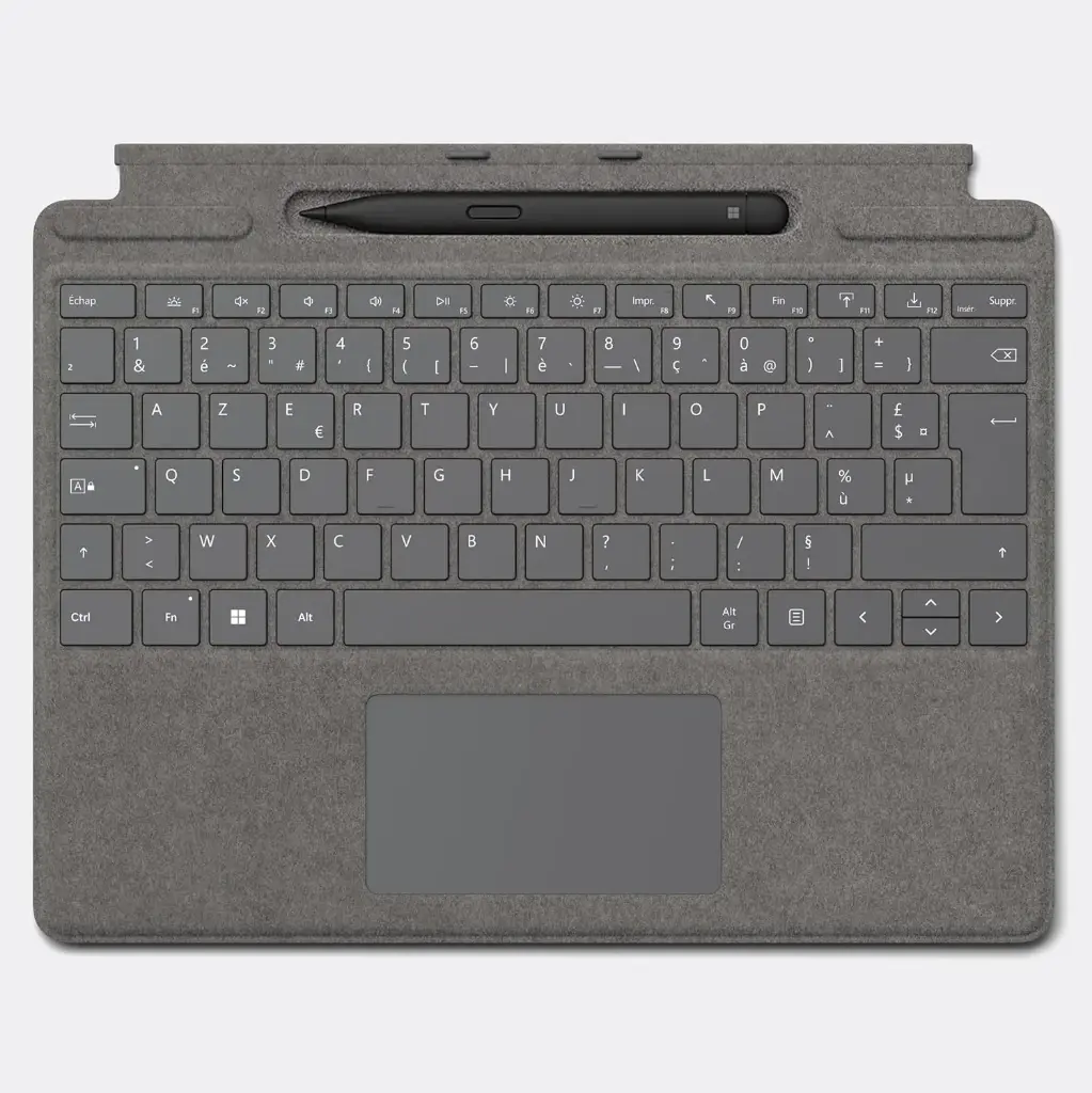 Tastatura Microsoft Surface Signature + tastatura capacitiva Surface Slim Pen 2, Platina, Compatibila cu Surface Pro 8, Pro 9 si Pro X (Tastatura...