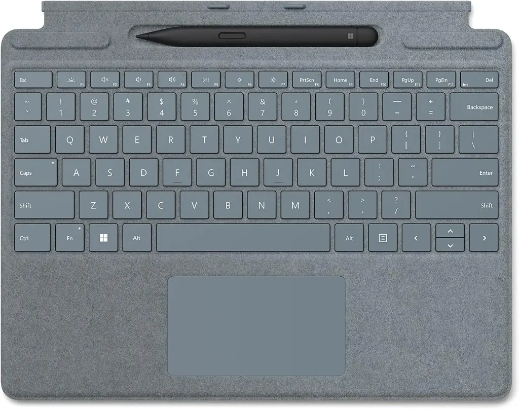 Tastatura Microsoft Surface Pro Signature si stilou Microsoft Surface Slim Pen 2, tastatura Ice Blue