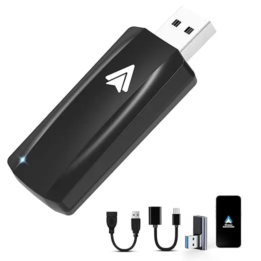 Stick wireless Android Auto U2A-AIR 2024, pentru Android 11-14 si compatibil cu masinile cu Android Auto OEM, 5 GHz