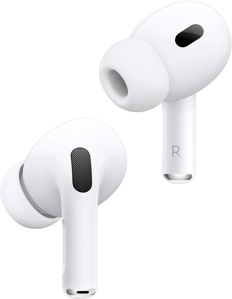 Casti intraauriculare wireless Apple AirPods Pro , casti Bluetooth, anulare activa a zgomotului, compatibile cu aparate auditive, mod de transparenta, audio spatial personalizat, sunet de inalta fidelitate, incarcare USB-C