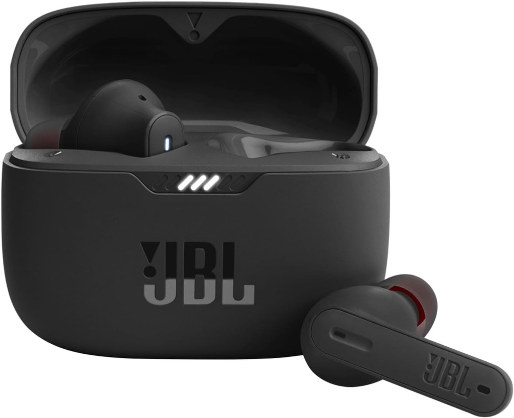 JBL Tune 235 NC, casti Bluetooth intraauriculare True Wireless cu anulare a zgomotului, cu autonomie a bateriei de 48 de ore, rezistente la apa si praf IP54, design confortabil tip stick-closed, negre