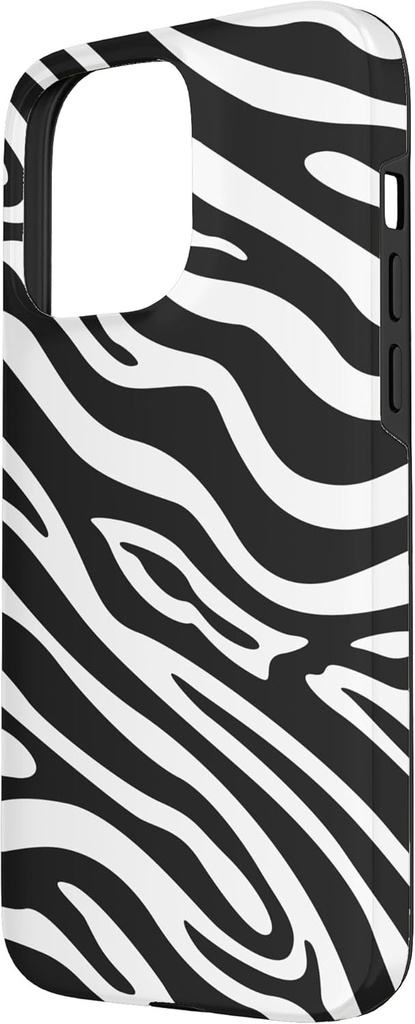 Husa pentru iPhone 15 Pro Max, elegant model cu imprimeu zebra alb-negru, imprimeu animal