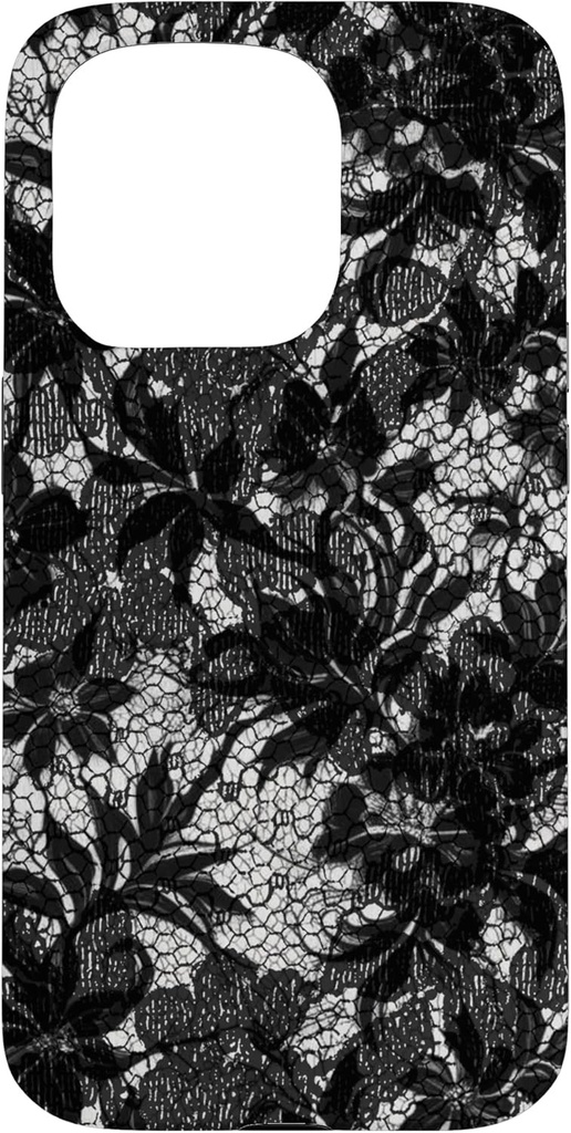 Carcasa vintage gotica cu design floral din dantela neagra pentru iPhone 15 Pro