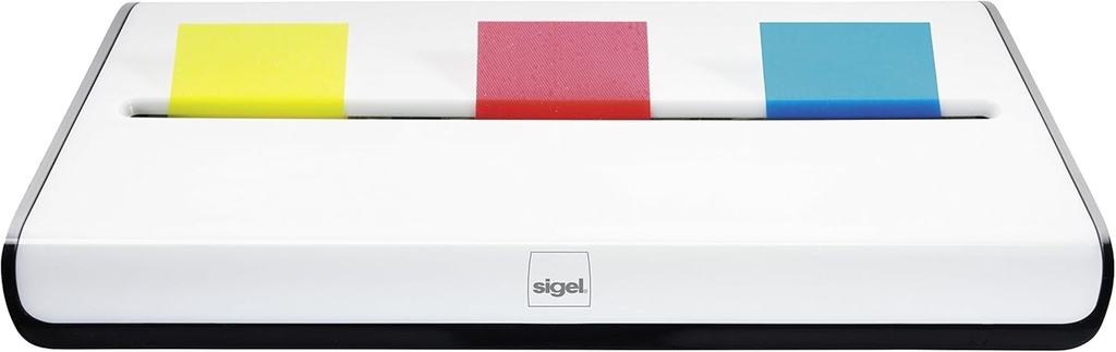 Dispenser de markere de pagina SIGEL SA109, cu 150 de markere index, 13,5 x 1,2 x 8,2 cm, alb