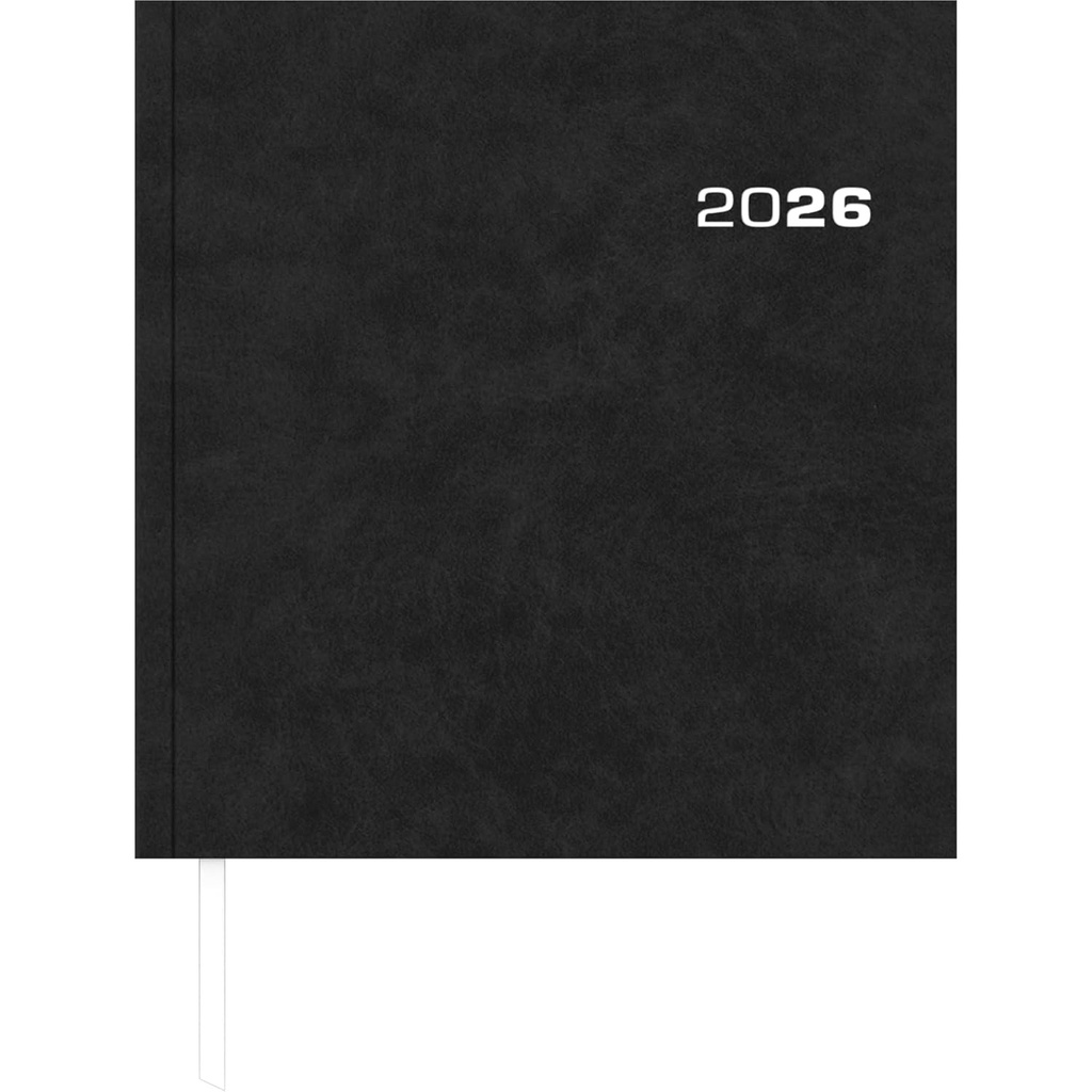 Agenda saptamanala Secretara 2026 - Calendar de birou 20x21 cm - Culoare: antracit - 1 saptamana pe 2 pagini - Calendar tip carte - 786-0021