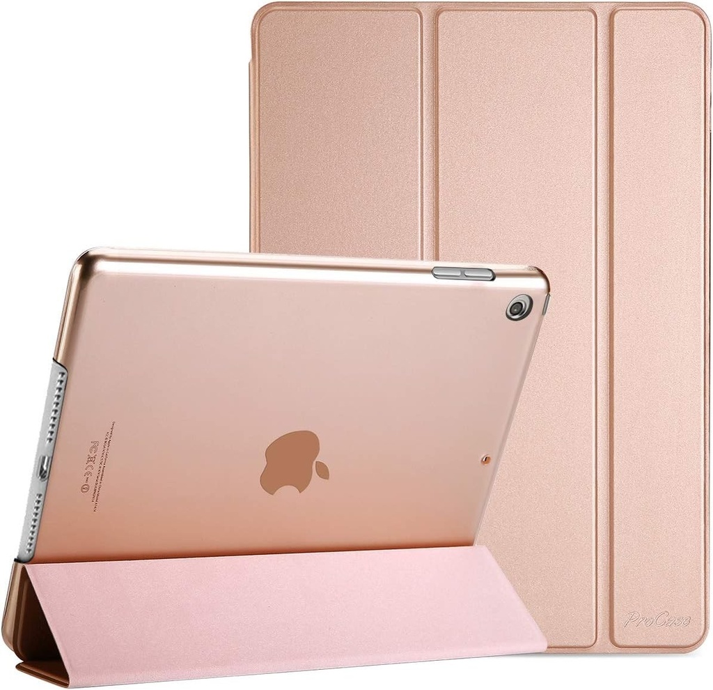 Husa ProCase pentru iPad a 9-a/a 8-a/a 7-a generatie 10,2 inch 2021 2020 2019, husa de protectie inteligenta compatibila cu iPad 9/8/7 - auriu roz