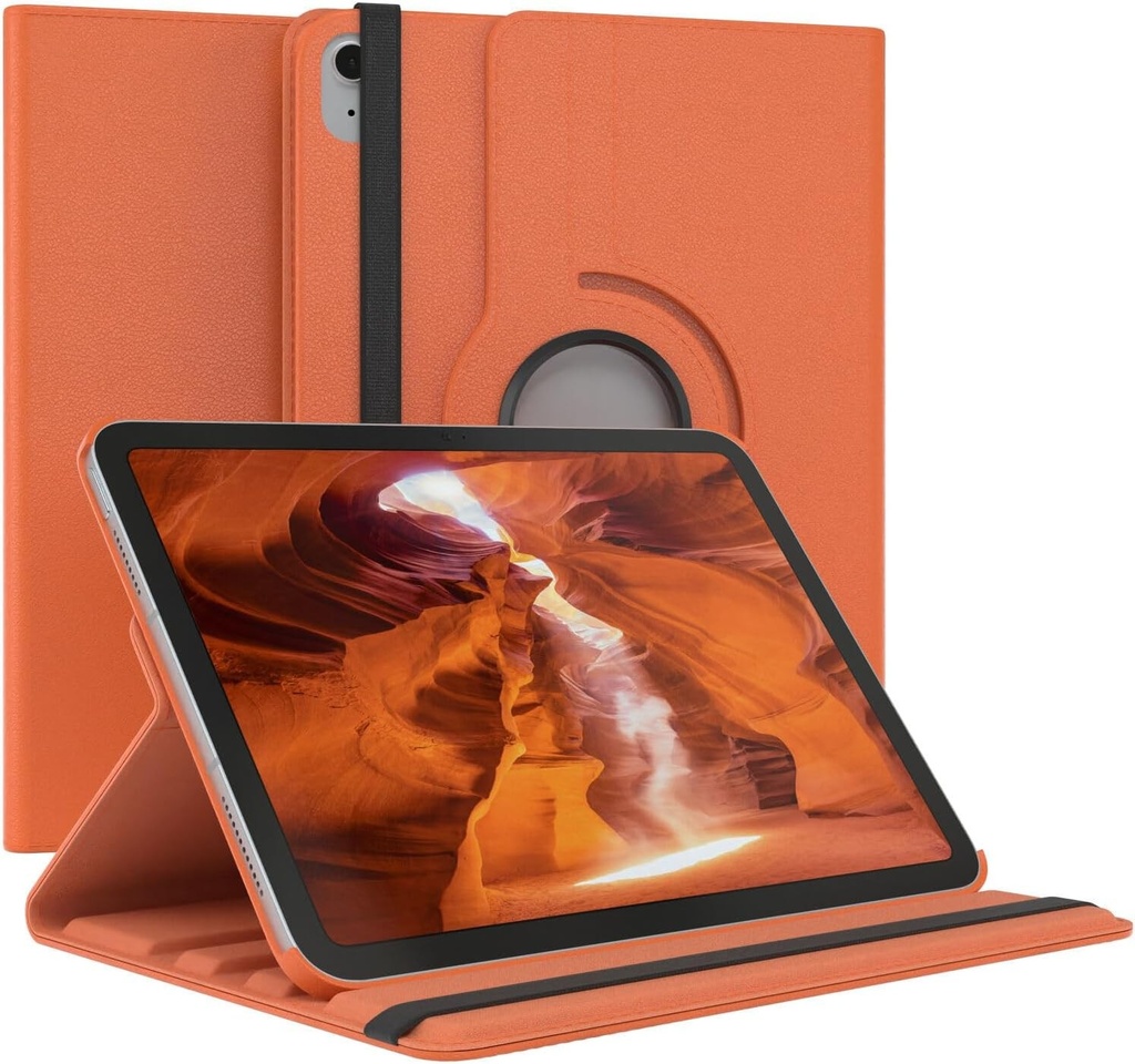 Husa de protectie rotativa la 360 de grade World biz pentru iPad Air 27,9 cm (11 inch) M2 2024 Air 6th / 10,9 Air 5th 2022 / Air 4th 2020, husa de protectie cu functie de suport, functie automata de activare/dezactivare pentru iPad Air 6.