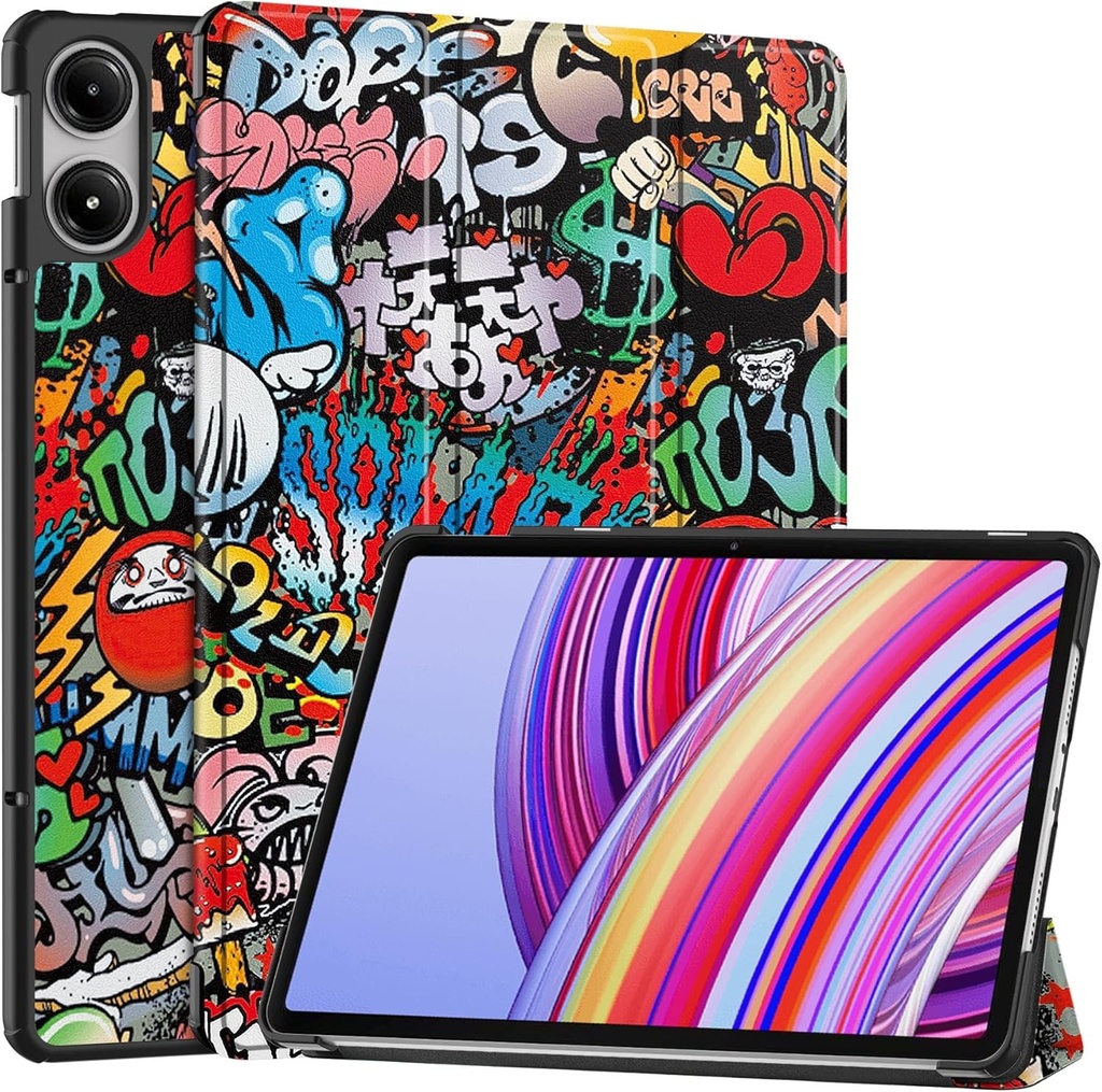Husa Vakarey pentru Redmi Pad Pro 12.1 inch, husa ultra subtire pentru tableta Xiaomi Redmi Pad Pro 2024, Graffiti