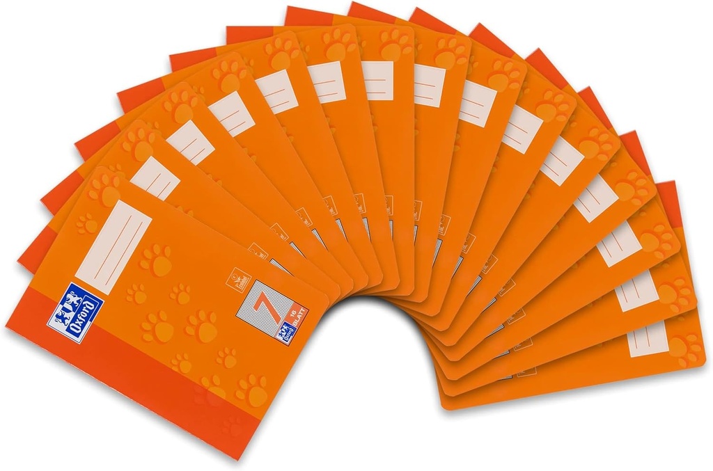 Caiet scolar Oxford A5, 16 coli, liniate (spatiere 7 randuri), patrate, 15 bucati