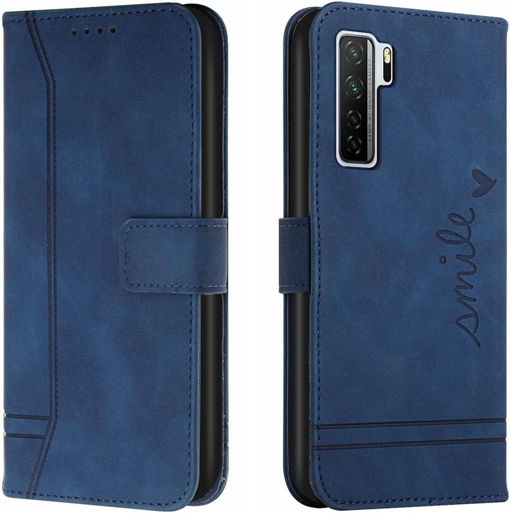 Husa Bravoday pentru Huawei P40 Lite 5G / Nova 7SE 5G, Husa din piele cu inchidere magnetica, Husa cu clapa pentru Huawei P40 Lite 5G / Nova 7SE 5G, Albastra