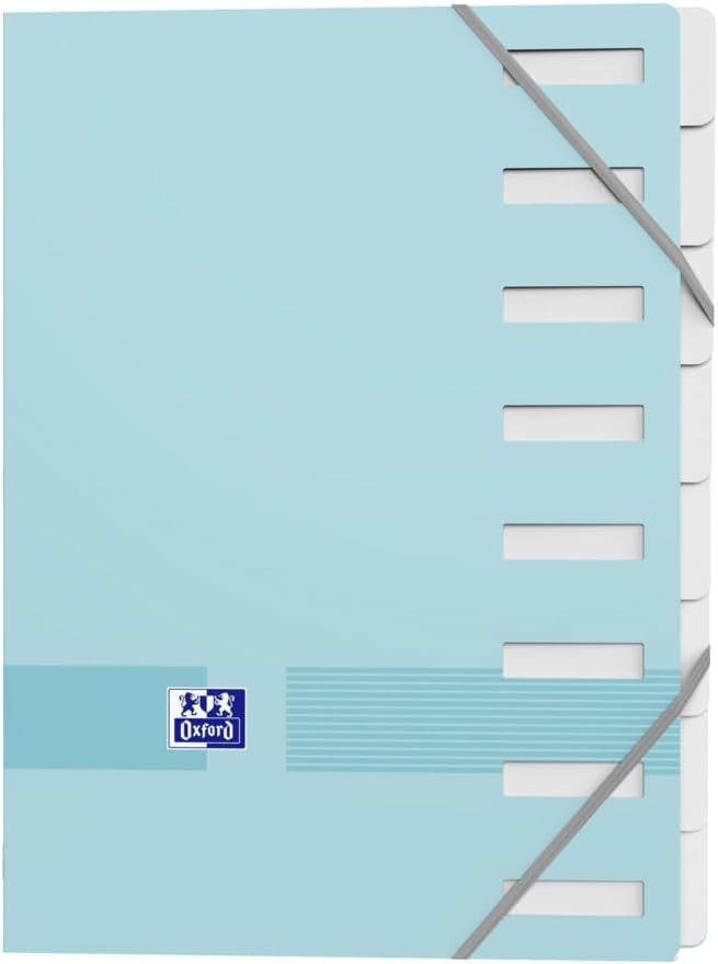 Dosar OXFORD Standard Color Life A4 cu 8 pozitii si coperta cartonata albastru pastel