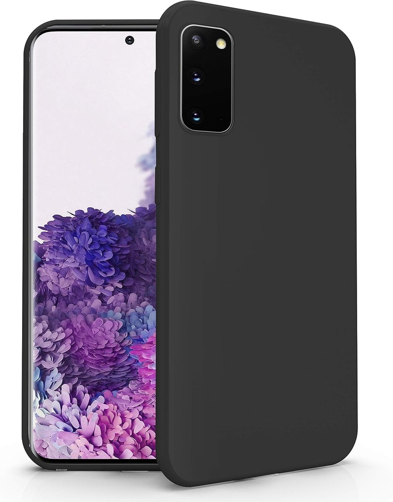 Carcasa N NEWTOP compatibila cu Samsung Galaxy S20, carcasa din silicon moale TPU, ultra subtire, subtire si flexibila, protectie spate (negru)