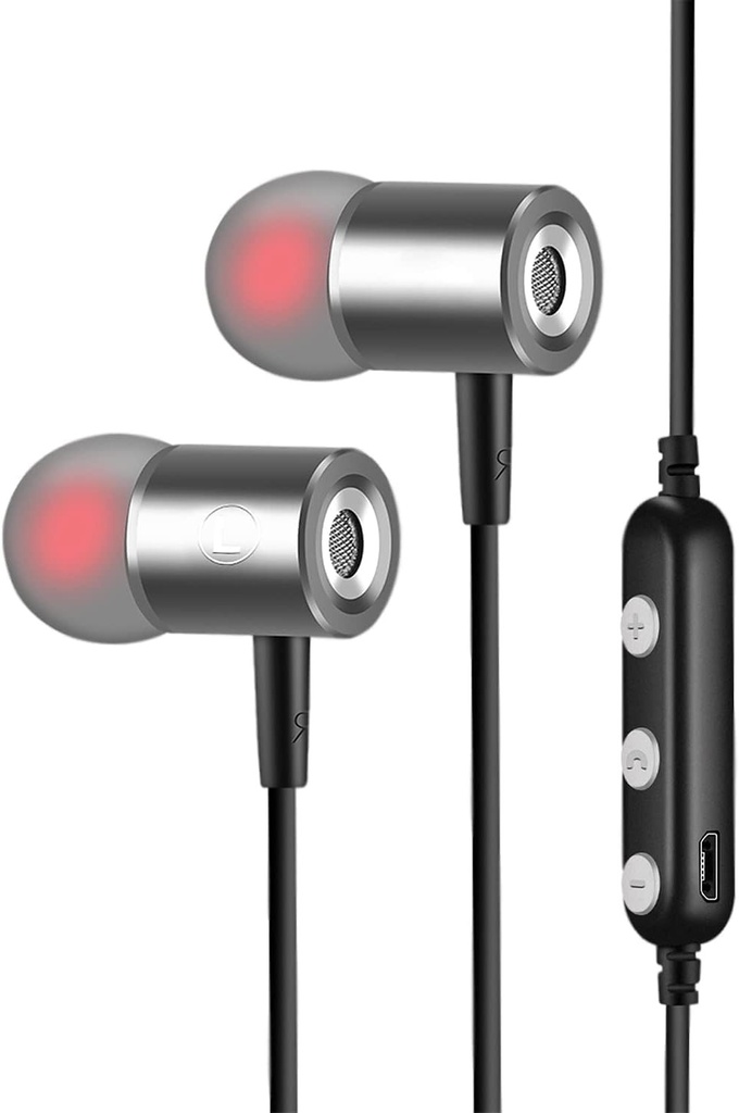 Casti intraauriculare Bitmore, Bluetooth 5.0, neutre din punct de vedere al emisiilor de carbon - 100% reciclate, cu microfon - Design potrivit pentru calatorii - Compatibile cu smartphone-uri, tablete si multe altele Prime