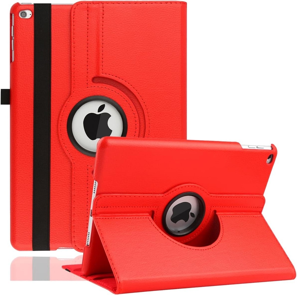 Husa rotativa pentru iPad 9.7" generatia a 6-a, a 5-a/iPad Air 2/iPad Air - Husa de protectie cu suport rotativ la 360 de grade si functie automata de repaus/activare pentru iPad 9.7 2018 2017 (rosu)