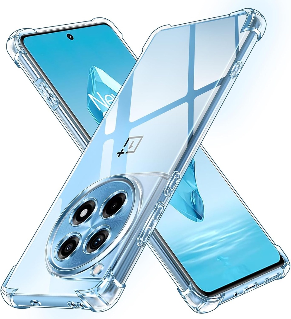 Carcasa ivoler pentru OnePlus 12R, carcasa de protectie din silicon ultra transparenta, rezistenta la socuri, cu colturi intarite, carcasa transparenta, subtire, moale, TPU