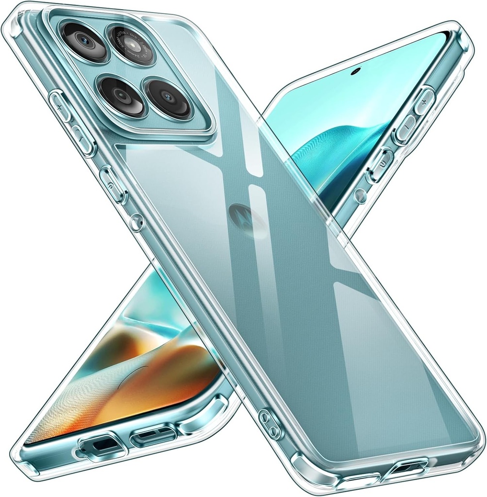 Carcasa transparenta iVoler anti-ingalbenire pentru Motorola Moto Edge 60 Fusion 5G / Edge 60 5G, carcasa transparenta subtire, anti-zgarieturi, rezistenta la socuri, de calitate militara, cu amortizare a socurilor in bara de protectie
